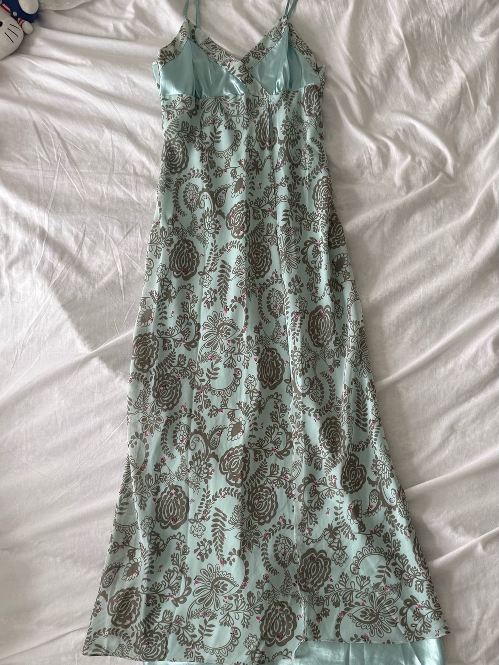 La Vie En Rose Aqua Floral Slip Sleep Dress